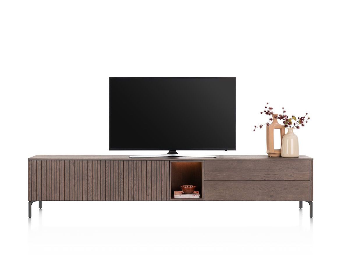 Tv-meubel TRENTON - Donker eikenfineer