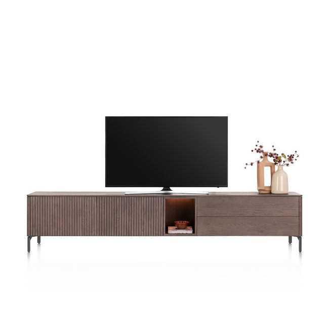 Tv-meubel TRENTON - Donker eikenfineer