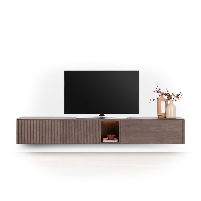 Tv-meubel TRENTON - Donker eikenfineer