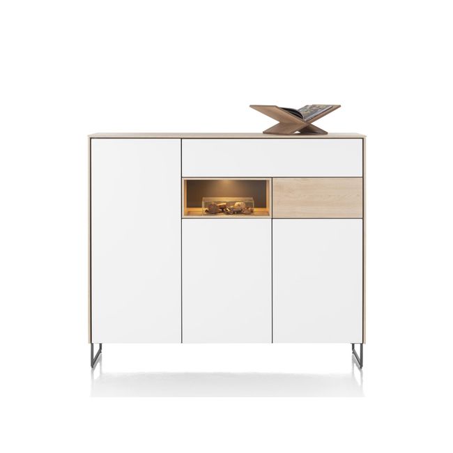 Wandkast LINDFIELD - Wit/Eikenlook