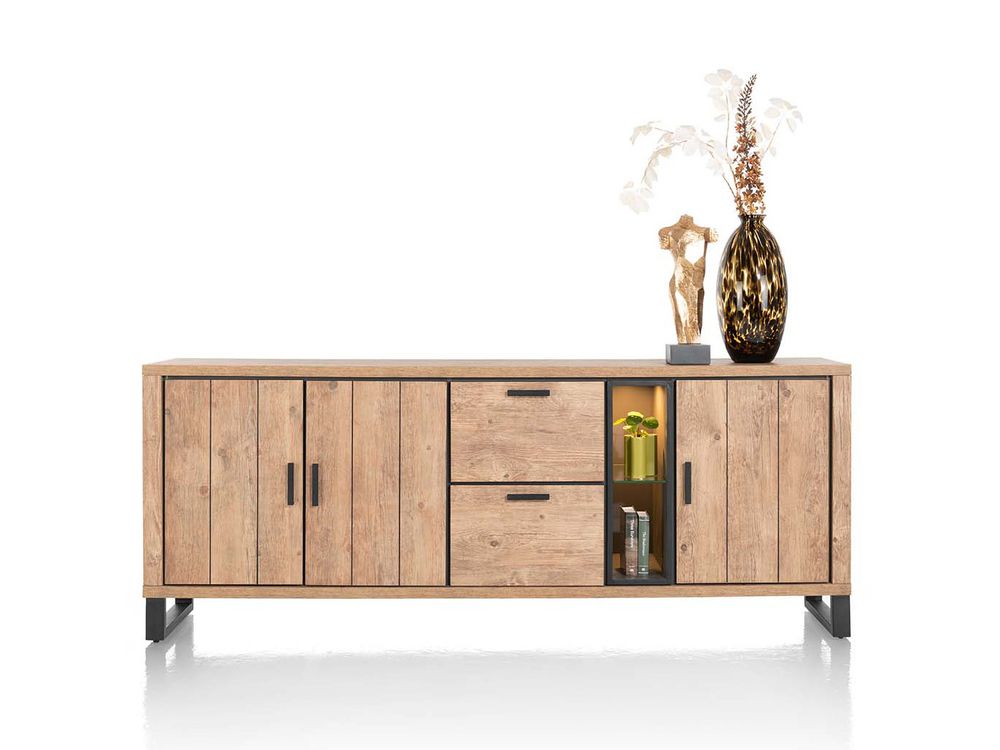 Dressoir PAVAROTTI - Hout/Zwart HEH 46488BRN