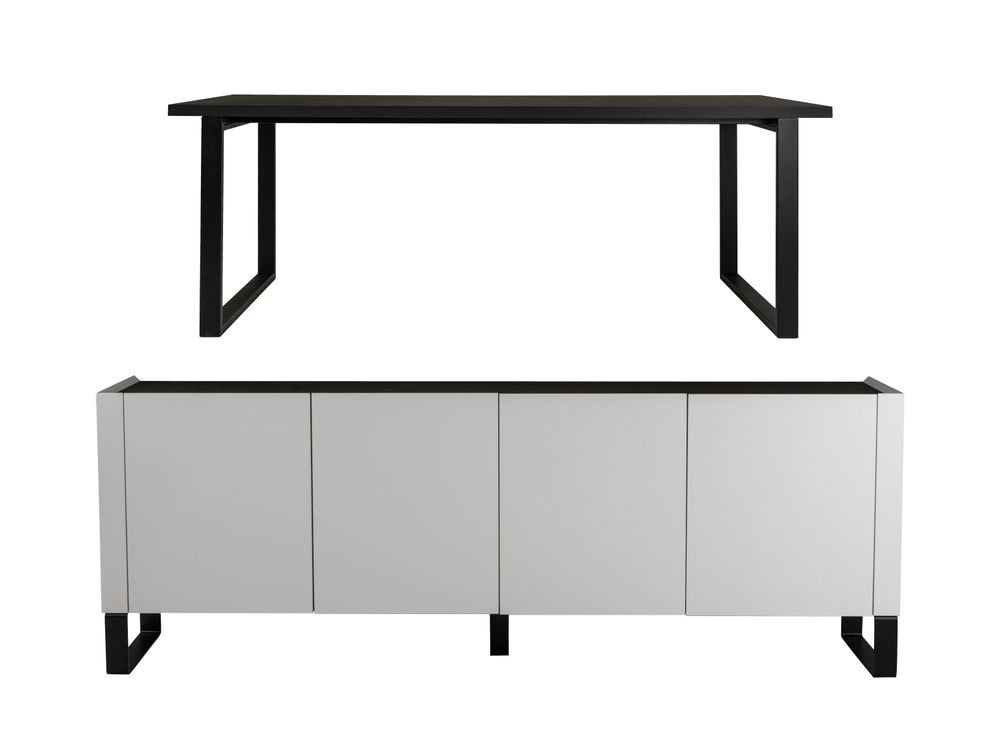 Eetkamerset TABU - Mat Zwart / Wit C-DFR-16-EK1
