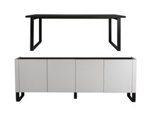 Eetkamerset TABU - Mat Zwart / Wit C-DFR-16-EK1