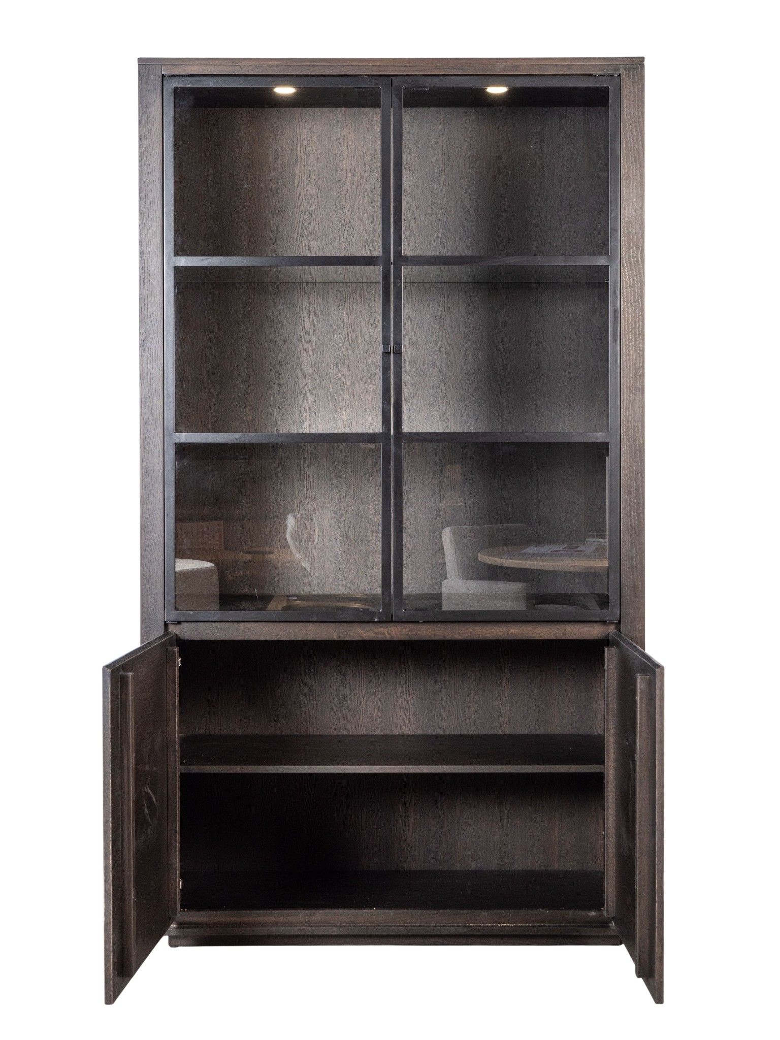 Vitrinekast met spots ZEN - Espresso