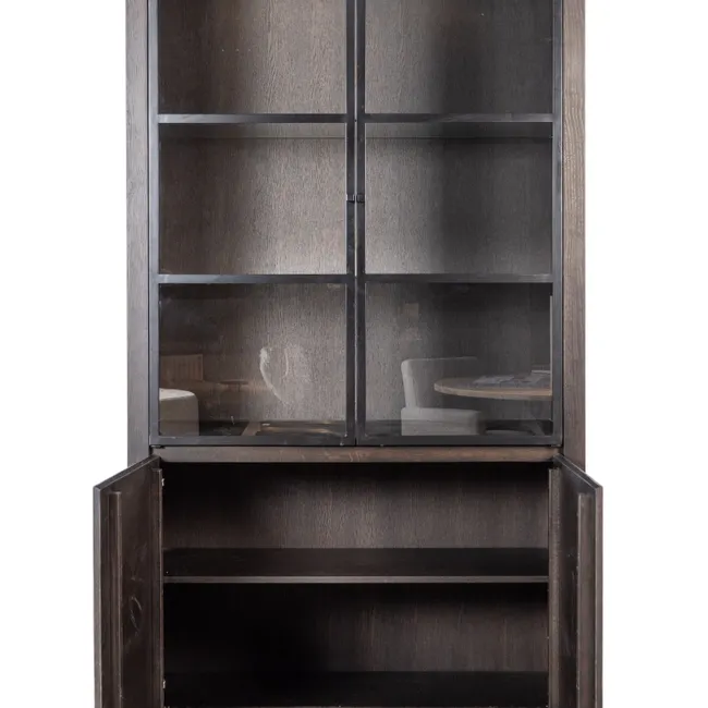 Vitrinekast met spots ZEN - Espresso