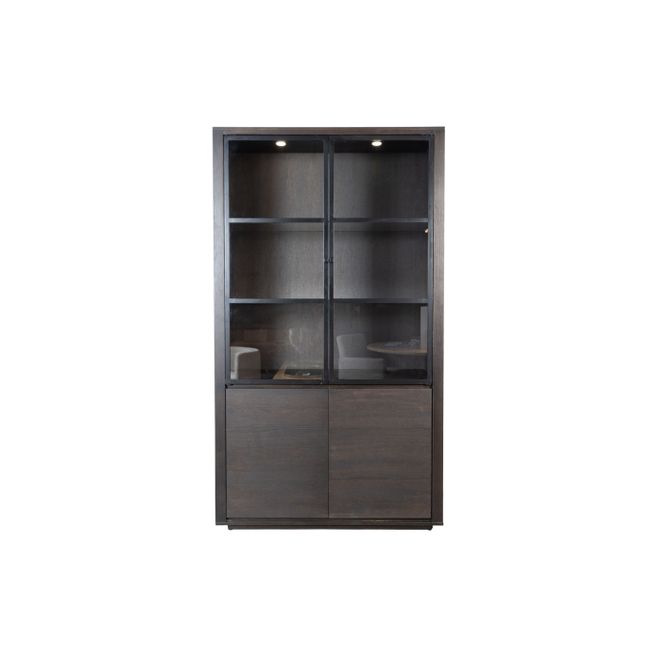 Vitrinekast met spots ZEN - Espresso