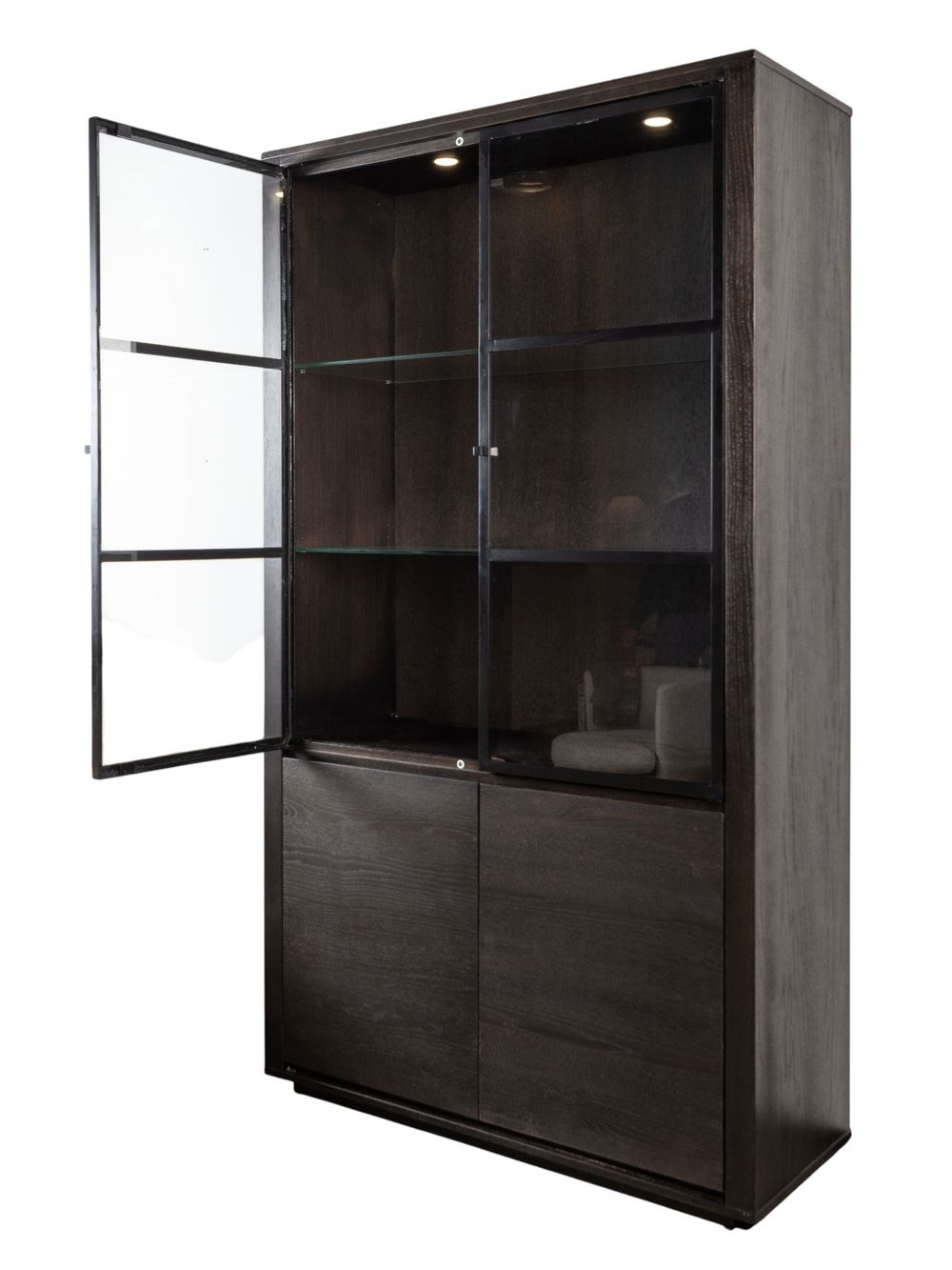 Vitrinekast met spots ZEN - Espresso FDF-15-000287