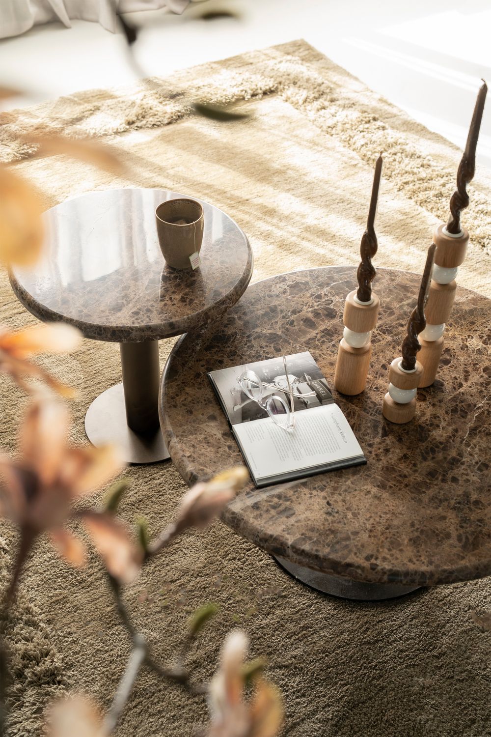 Bijzettafel LUIGI - Bruin Marmer ELO 96512