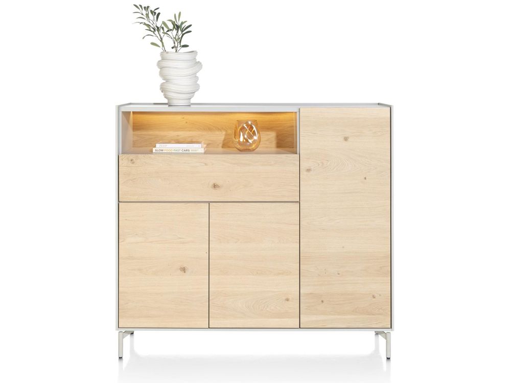 Eetkamerset NIORA - Eikenfineer / Silk Grey C-XOO NIORA-NAT