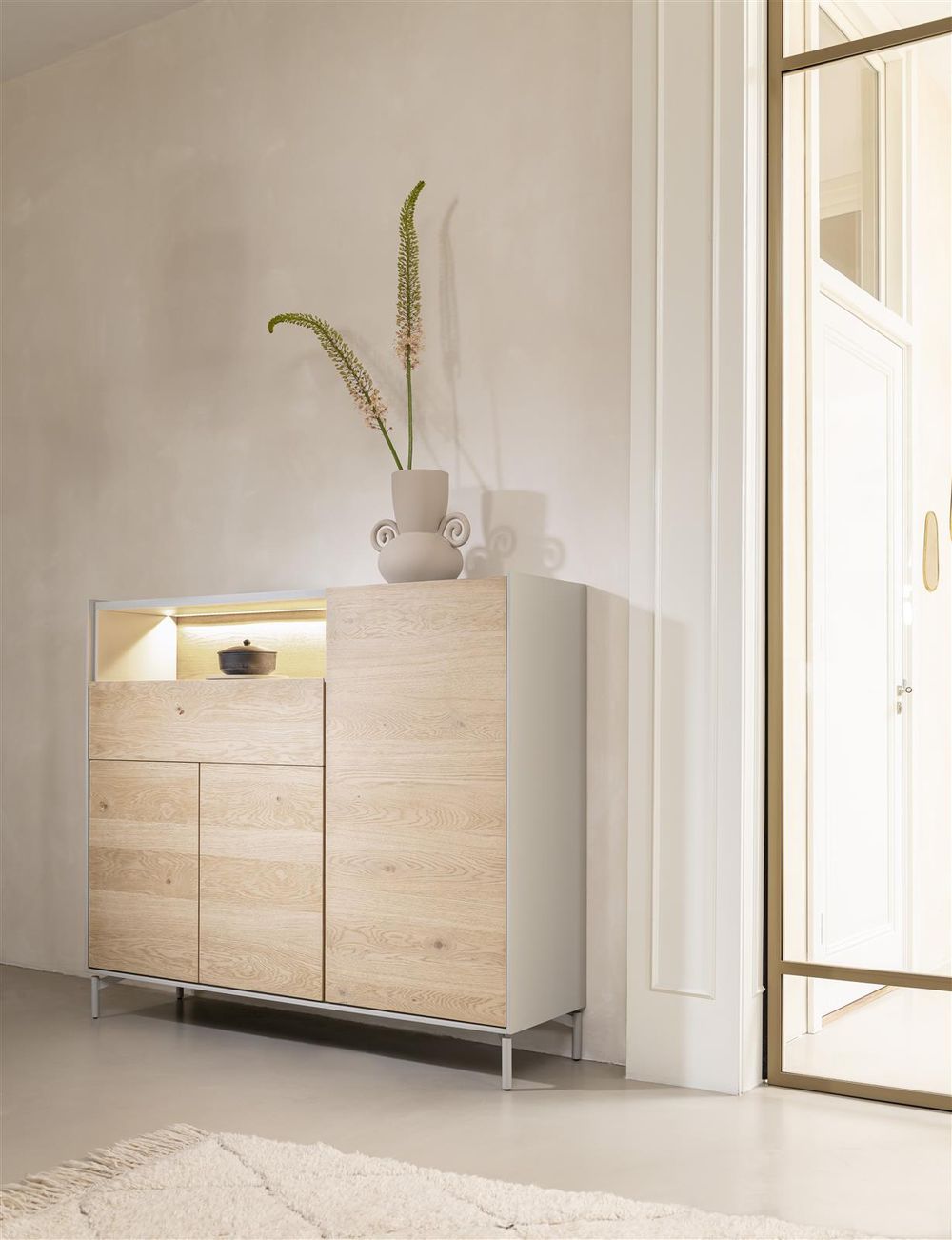 Eetkamerset NIORA - Eikenfineer / Silk Grey C-XOO NIORA-NAT