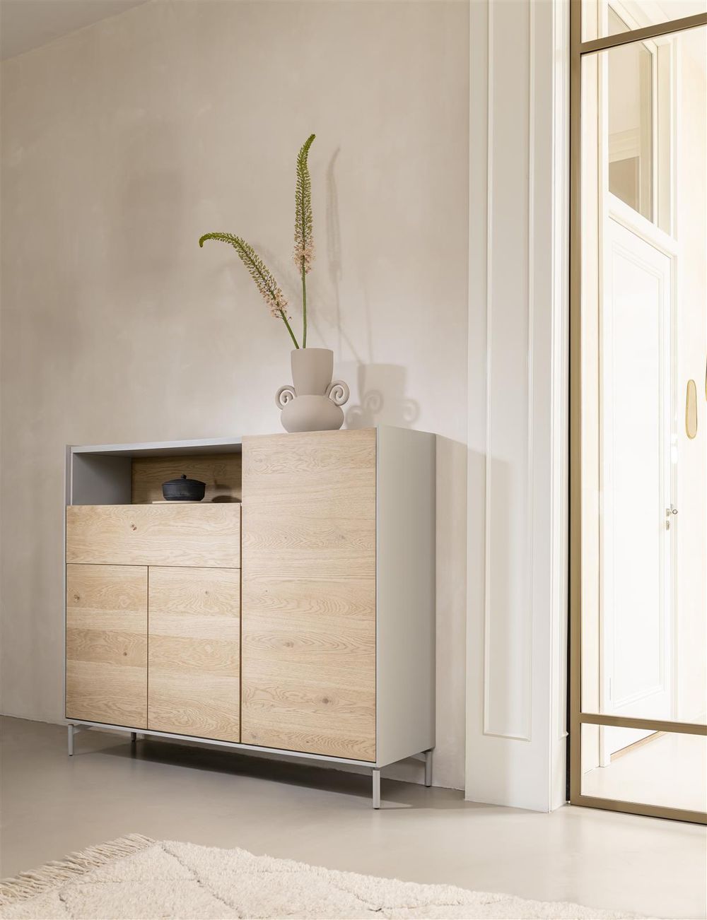 Eetkamerset NIORA - Eikenfineer / Silk Grey C-XOO NIORA-NAT