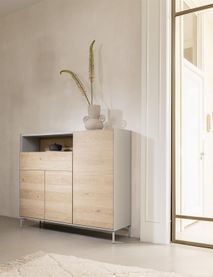 Eetkamerset NIORA - Eikenfineer / Silk Grey C-XOO NIORA-NAT