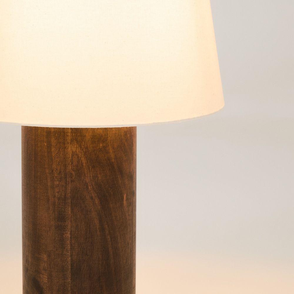 Vloerlamp MARGA - Donker rubberhout/Linnen KAV L0200027MM09