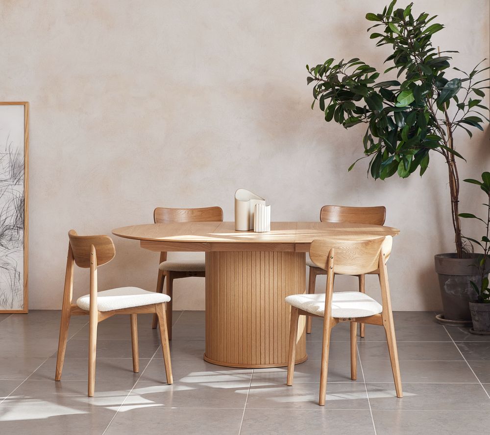 Uitschuifbare eetkamertafel NOLA - Smoked oak UNI-5-000042