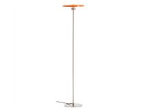 Staande lamp NUVIRA met metalen steel en oranje kunststof lampenkap.