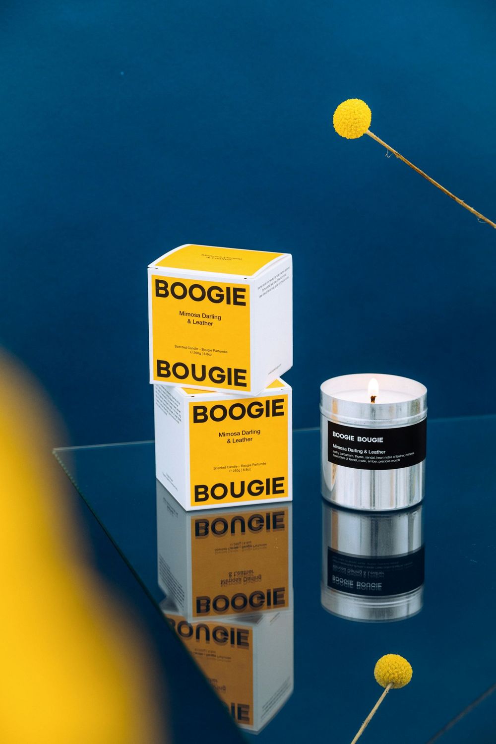 Geurkaars MIMOSA DARLING & LEATHER - 250 gr BOB CIMDL285