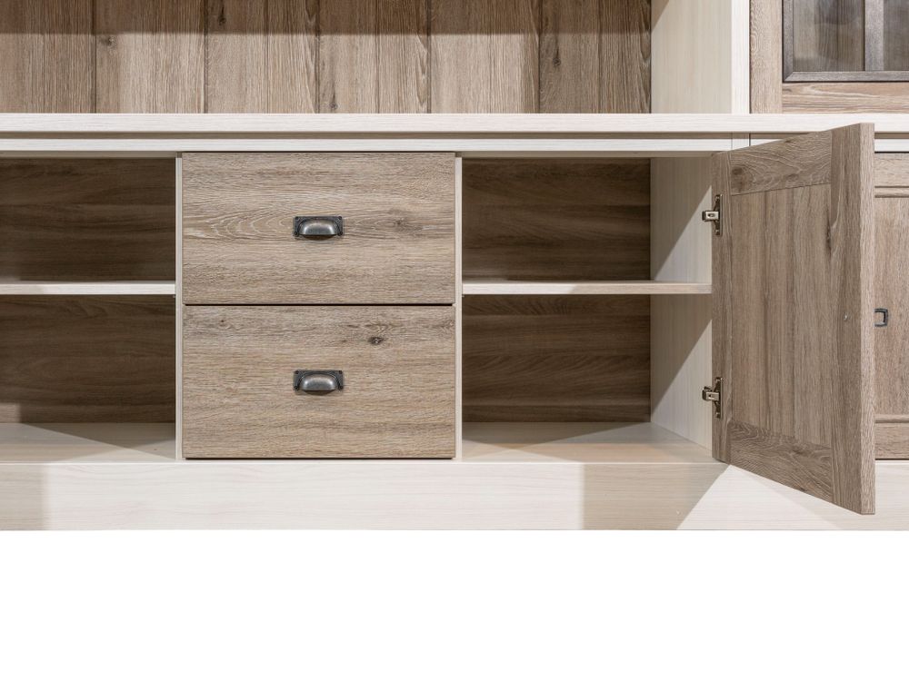 Vitrinekast YORK - Lariks / Crystal oak light MBR YO WV1-K499