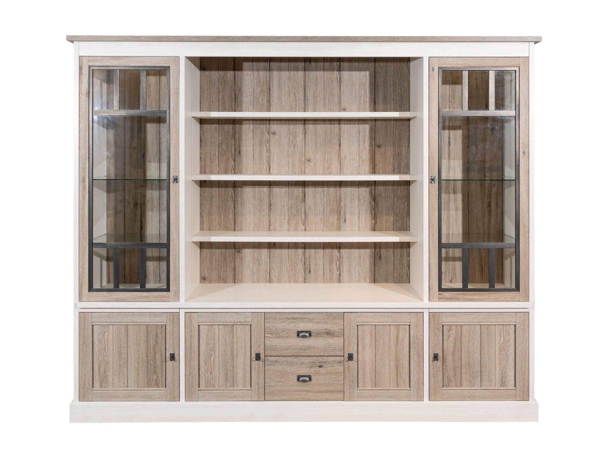 Vitrinekast YORK - Lariks / Crystal oak light MBR YO WV1-K499