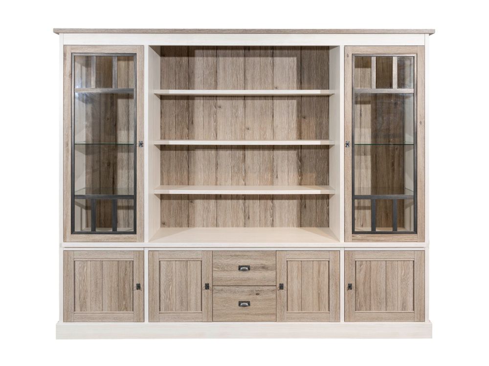 Vitrinekast YORK - Lariks / Crystal oak light MBR YO WV1-K499