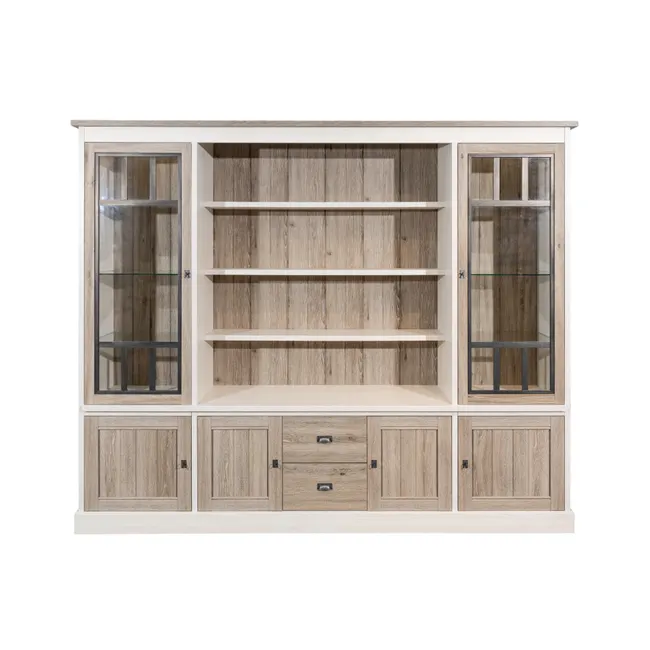 Vitrinekast YORK - Lariks / Crystal oak light