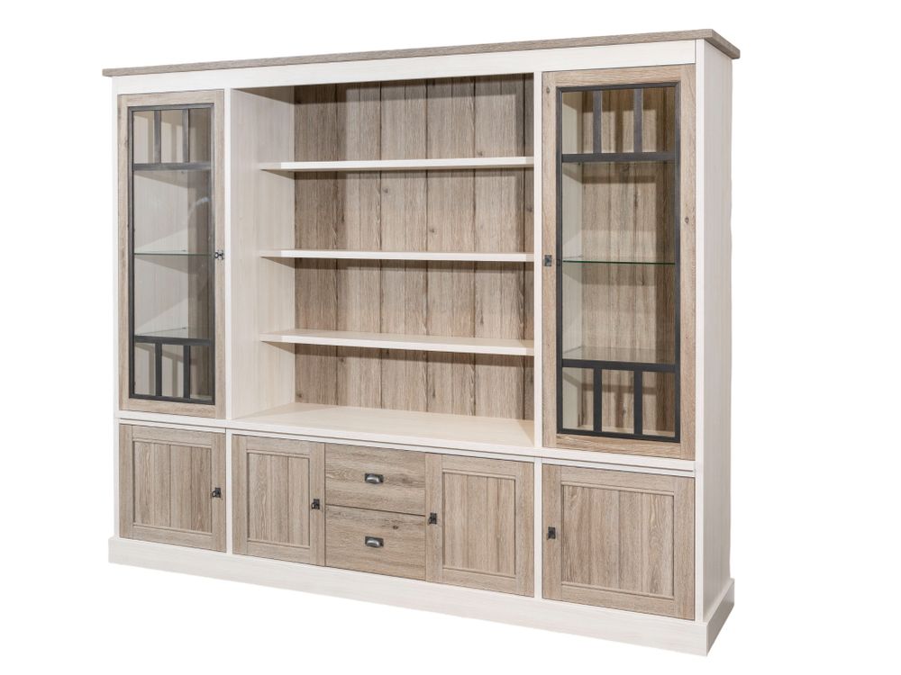 Vitrinekast YORK - Lariks / Crystal oak light MBR YO WV1-K499