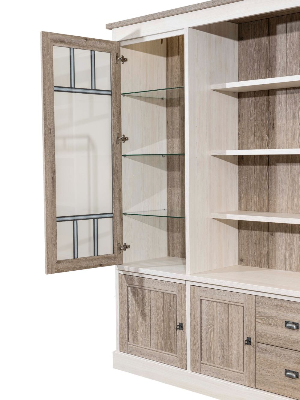 Vitrinekast YORK - Lariks / Crystal oak light MBR YO WV1-K499