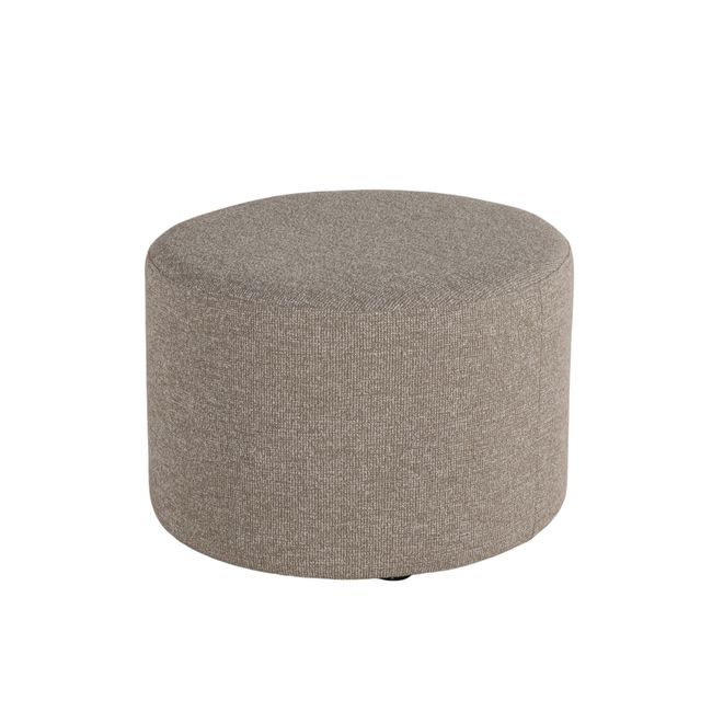 Voetbank LUMO van beige stof met fijne ribbeltextuur.