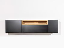 Hangend tv-meubel ALPHA - Zwart/Eik ARR-1-001