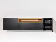 Hangend tv-meubel ALPHA - Zwart/Eik ARR-1-001