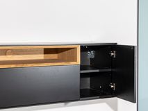 Hangend tv-meubel ALPHA - Zwart/Eik ARR-1-001