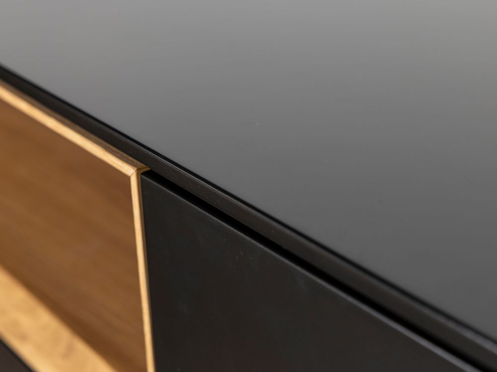 Hangend tv-meubel ALPHA - Zwart/Eik ARR-1-001