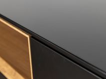 Hangend tv-meubel ALPHA - Zwart/Eik ARR-1-001