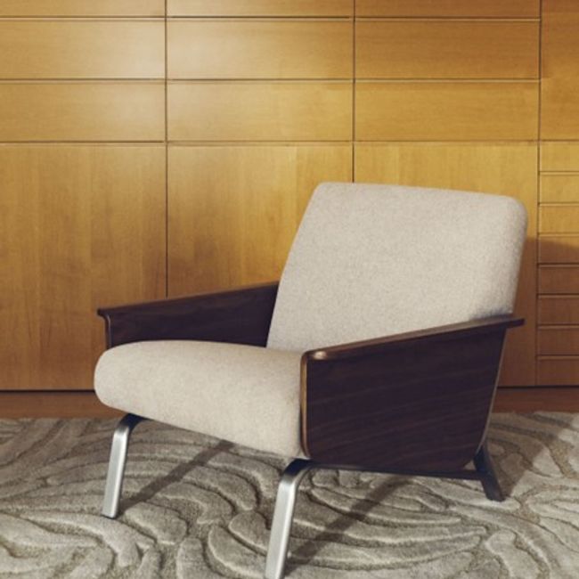 Fauteuil AMSEN - Lichtbruin/Walnoot