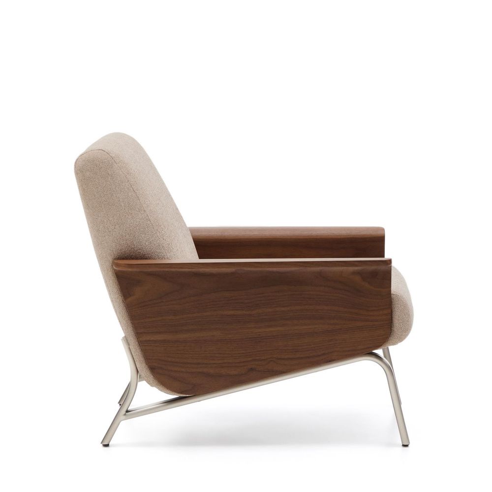 Fauteuil AMSEN - Lichtbruin/Walnoot KAV C00157FA11