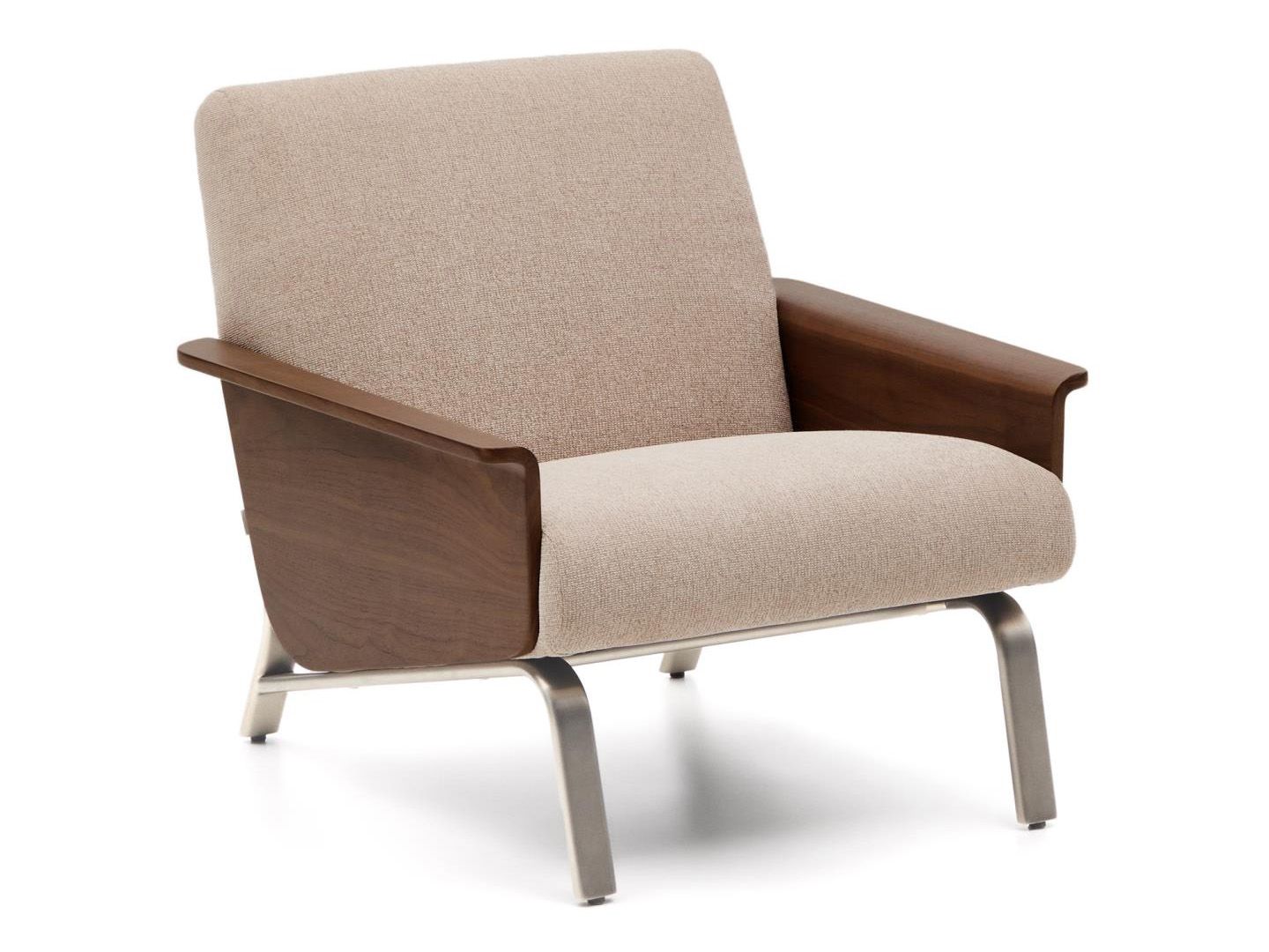 Fauteuil AMSEN - Lichtbruin/Walnoot