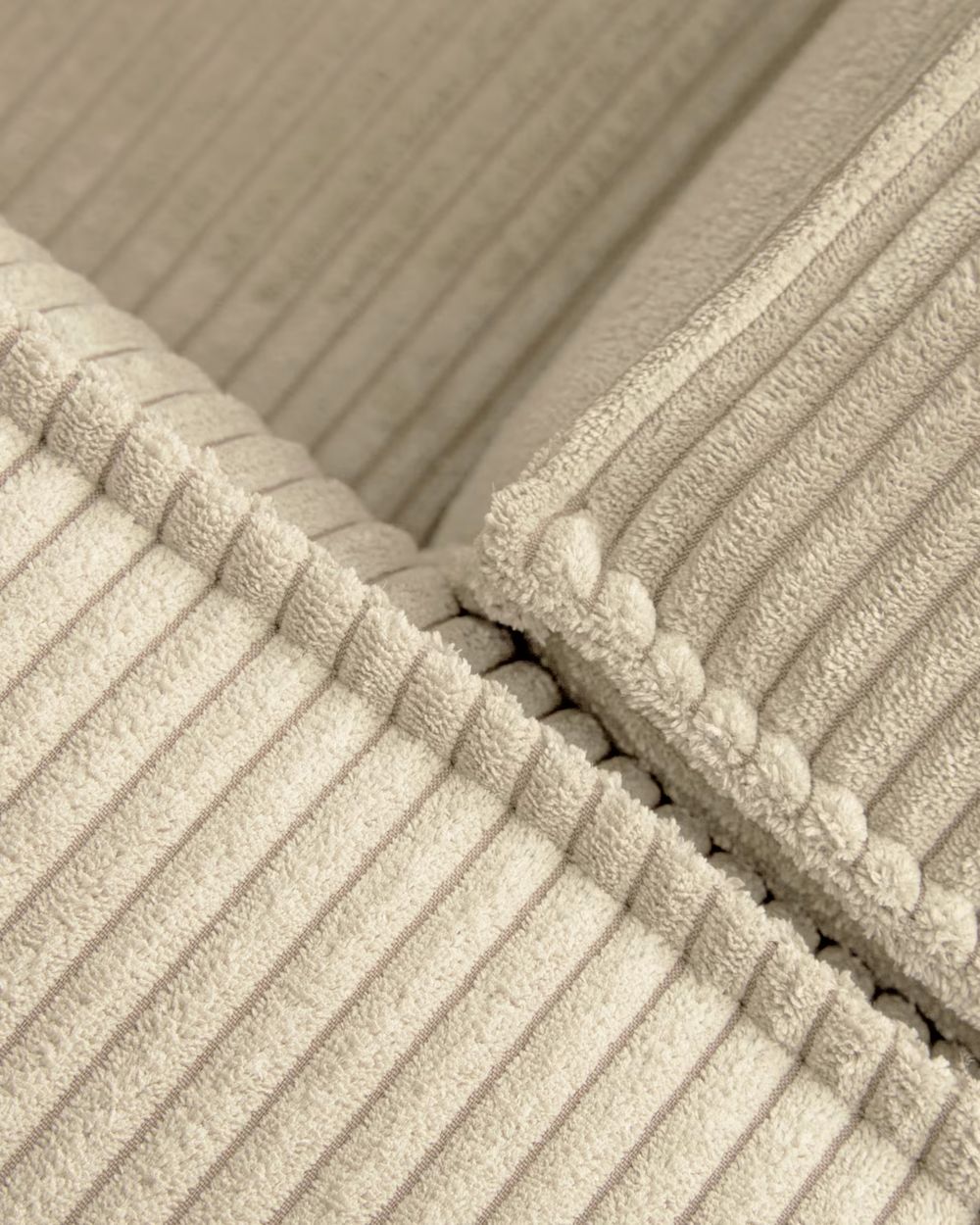 Hoekzetel BLOK - Ecru ribfluweel KAV S752LN39