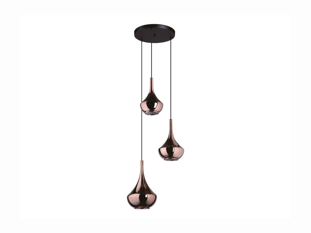 Hanglamp ALMOSTER - Koper/Glas gestoomd EGL 390439