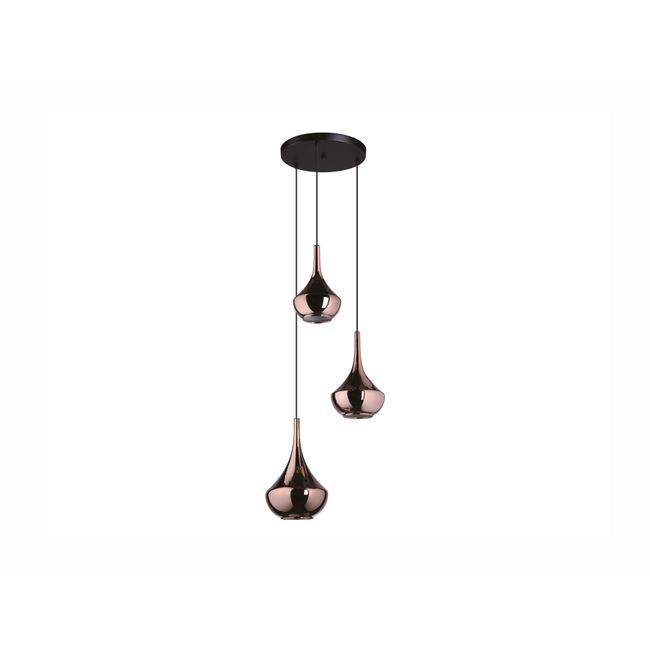 Hanglamp ALMOSTER - Koper/Glas gestoomd