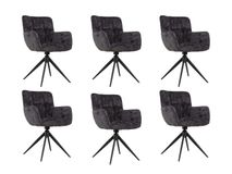 Set van 6 draaibare armstoellen REECE - Antraciet C-MXF-280-SET1