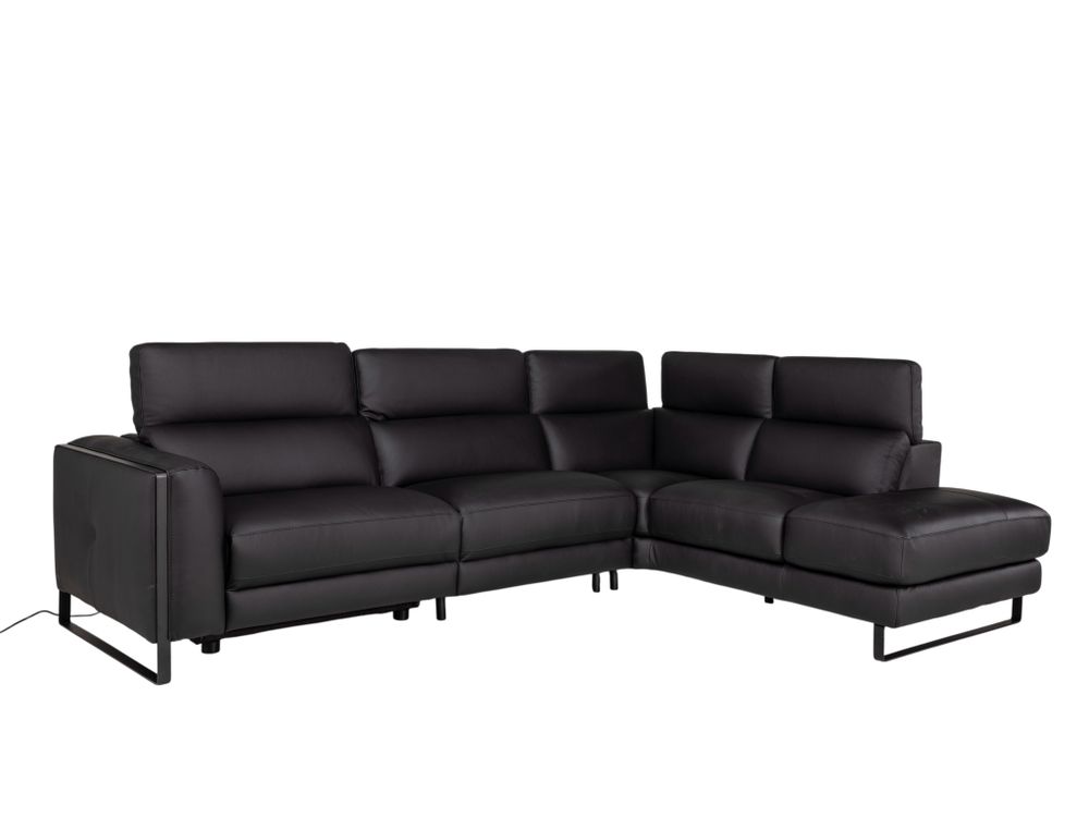 Hoekzetel BRADLEY - Zwart leder C-DDV-19-HKS2