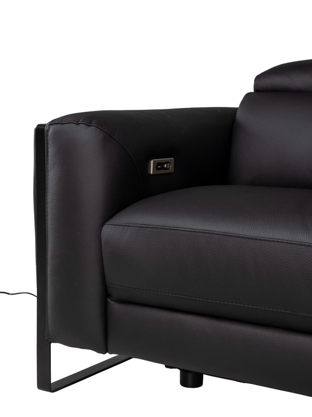 Hoekzetel BRADLEY - Zwart leder C-DDV-19-HKS2