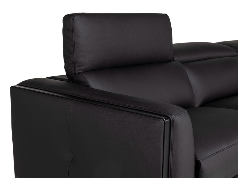 Hoekzetel BRADLEY - Zwart leder C-DDV-19-HKS2