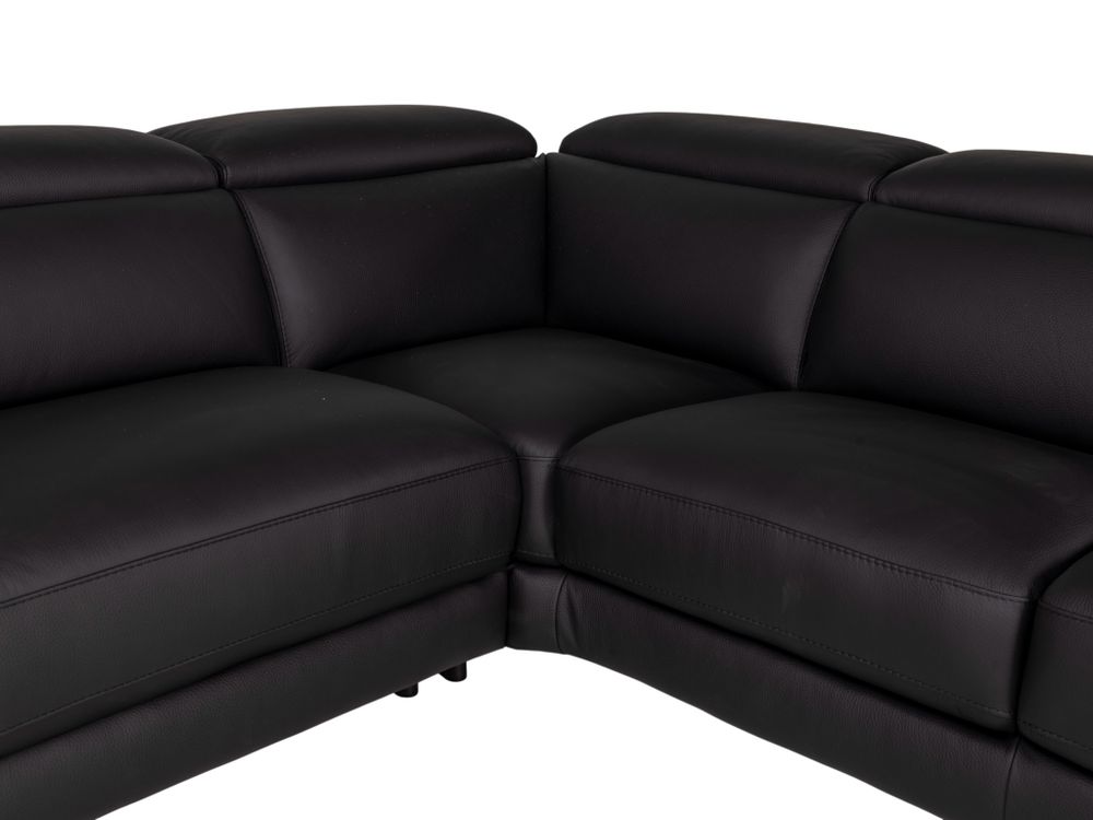 Hoekzetel BRADLEY - Zwart leder C-DDV-19-HKS2