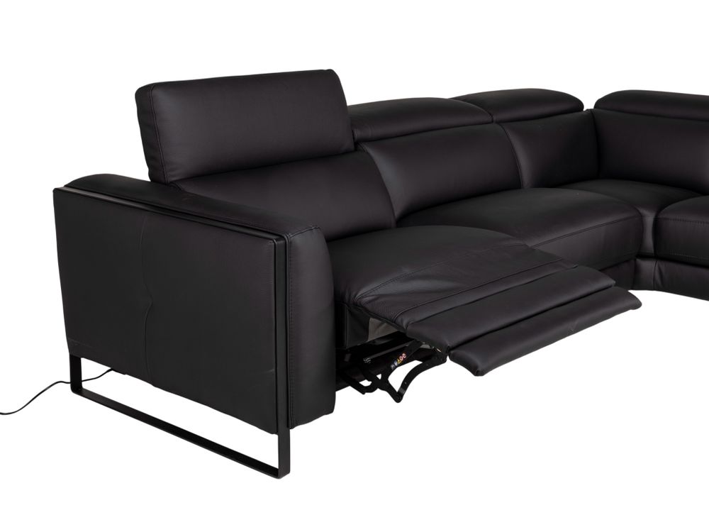 Hoekzetel BRADLEY - Zwart leder C-DDV-19-HKS2