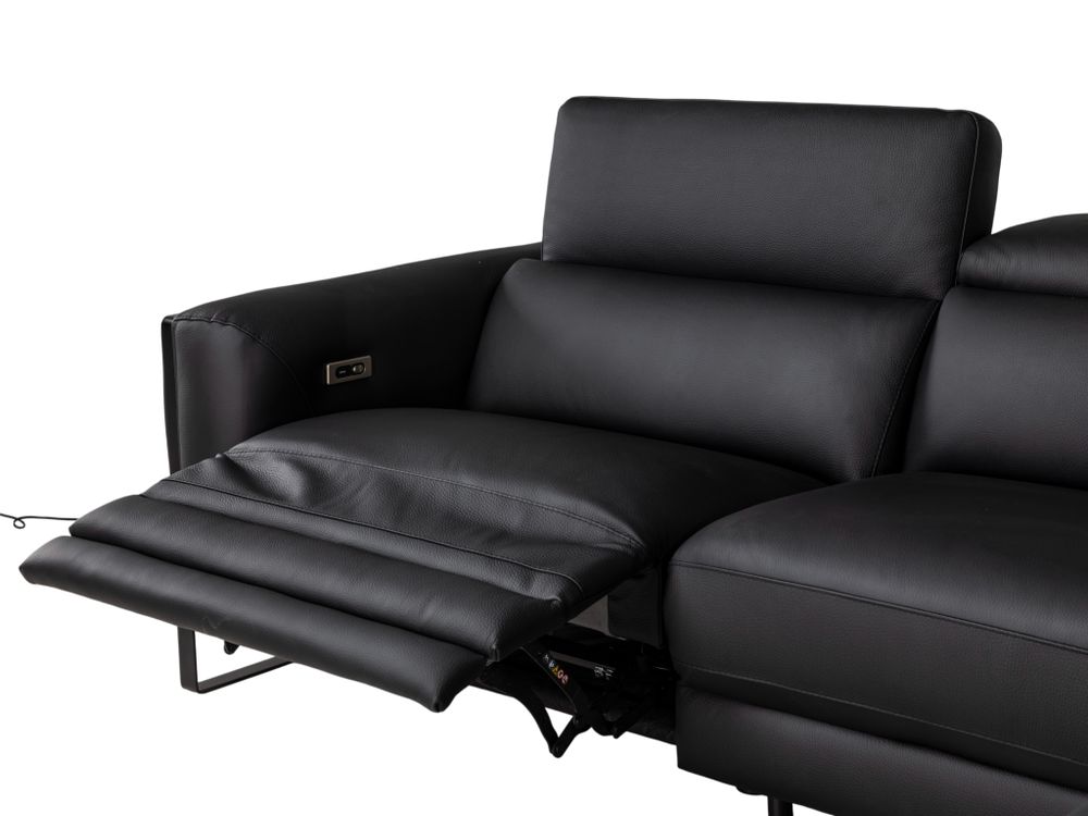 Hoekzetel BRADLEY - Zwart leder C-DDV-19-HKS2