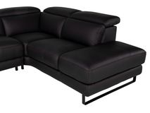 Hoekzetel BRADLEY - Zwart leder C-DDV-19-HKS2