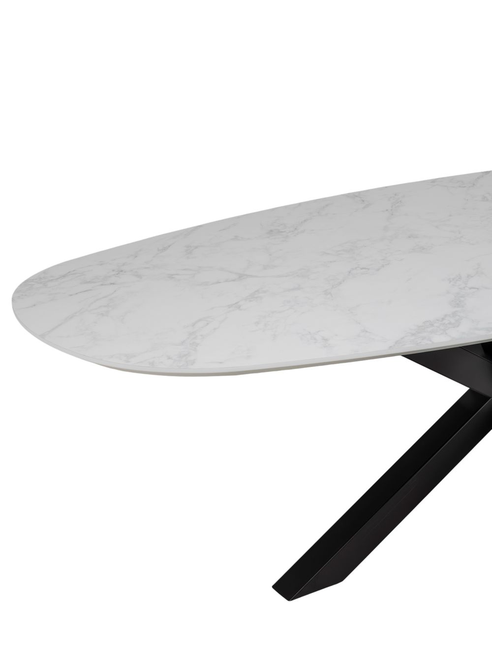 Eetkamertafel CARRARO - Wit marmerlook C-KOM-1109-923