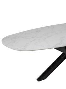 Eetkamertafel CARRARO - Wit marmerlook C-KOM-1109-923