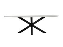 Eetkamertafel CARRARO - Wit marmerlook C-KOM-1109-923