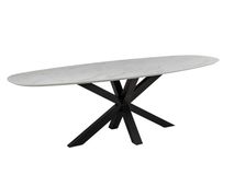 Eetkamertafel CARRARO - Wit marmerlook C-KOM-1109-923